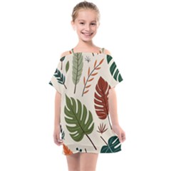 Leaves Autumn Kids  One Piece Chiffon Dress by Salmanaz77