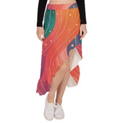 Art Abstract Pattern Asymmetrical Ruffle Hem Skirt  by Salmanaz77