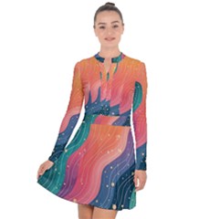 Art Abstract Pattern Long Sleeve Panel Dress by Salmanaz77