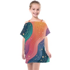 Art Abstract Pattern Kids  One Piece Chiffon Dress by Salmanaz77