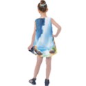 Delicate Watercolor Painting Surreal Oasis Scene With Intense Dramatic Lighting Kids  Summer Dress View2