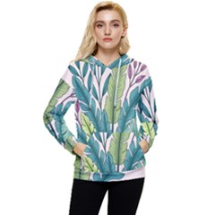 Illustrations Plants Nature Leaves Women s Lightweight Drawstring Hoodie by Salmanaz77