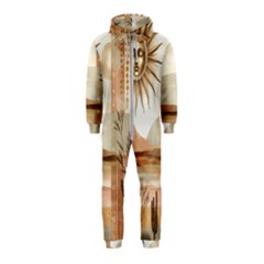 Abstract Sun Boho Bohemian Design Hooded Jumpsuit (kids)