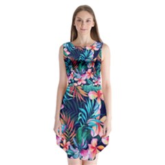 Hawaiian Flowers Hawaii Sleeveless Chiffon Dress   by Cemarart