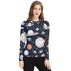 Space Galaxy Universe Stars Sky Women s Long Sleeve Rash Guard by Paksenen