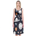 Space Galaxy Universe Stars Sky Midi Sleeveless Dress View1