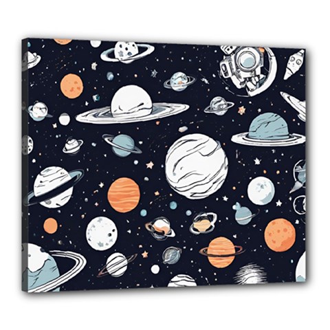 Space Galaxy Universe Stars Sky Canvas 24  X 20  (stretched) by Paksenen