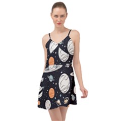 Space Galaxy Universe Stars Sky Summer Time Chiffon Dress by Paksenen