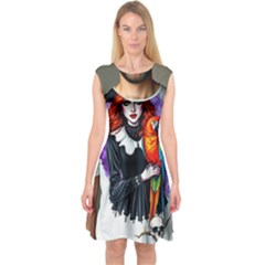 Halloween T-shirts Design  Capsleeve Midi Dress by decentralizedstore