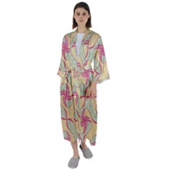 Abstract Pattern Design Scrapbooking Maxi Satin Kimono by Paksenen