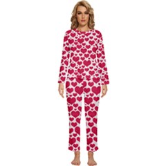 Hearts Valentine Pattern Seamless Womens  Long Sleeve Lightweight Pajamas Set by Bedest