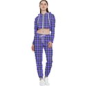 Blue Tartan Plaid 1 Cropped Zip Up Lounge Set View1