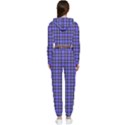 Blue Tartan Plaid 1 Cropped Zip Up Lounge Set View2