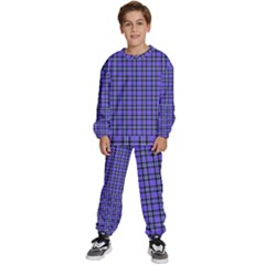 Blue Tartan Plaid 1 Kids  Sweatshirt Set by dressshop