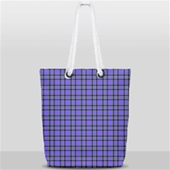 Blue Tartan Plaid 1 Full Print Rope Handle Tote (small) by dressshop