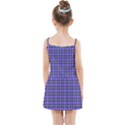 Blue Tartan Plaid 1 Kids  Summer Sun Dress View2