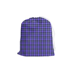 Blue Tartan Plaid 1 Drawstring Pouch (medium) by dressshop