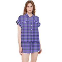 Blue Tartan Plaid 1 Chiffon Lounge Set by dressshop