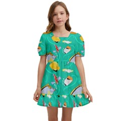 Naso Flame Fabric Kids  Short Sleeve Dolly Dress by SeaworthyClothing