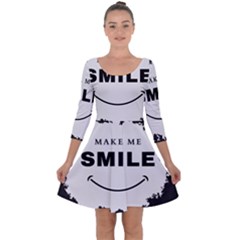 Black And White Simple Make Me Smile T Shirt 20250203 014057 0000 Quarter Sleeve Skater Dress by Cowcow2005