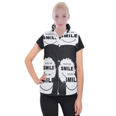 Black And White Simple Make Me Smile T Shirt 20250203 014057 0000 Women s Button Up Vest by Cowcow2005