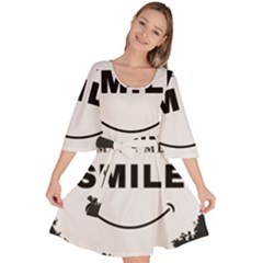 Black And White Simple Make Me Smile T Shirt 20250203 014057 0000 Velour Kimono Dress by Cowcow2005