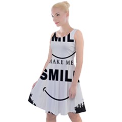 Black And White Simple Make Me Smile T Shirt 20250203 014057 0000 Knee Length Skater Dress by Cowcow2005