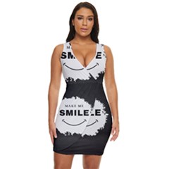 Black And White Simple Make Me Smile T Shirt 20250203 014057 0000 Draped Bodycon Dress by Cowcow2005