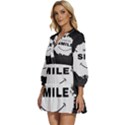 Black And White Simple Make Me Smile T Shirt 20250203 014057 0000 V-Neck Placket Mini Dress View2