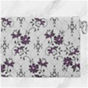 Elegant Purple Floral Jacquard Mesh Lace Fabric Canvas Cosmetic Bag (XXXL) View2