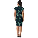 Foliage Vintage Frill Sleeve V-Neck Bodycon Dress View4