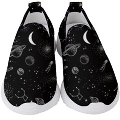 Cosmic Black Space Star Kids  Slip On Sneakers by Ndabl3x