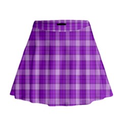 Purple Plaid Tartan 3 Mini Flare Skirt by dressshop