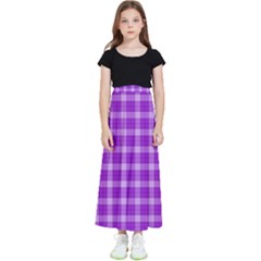 Purple Plaid Tartan 3 Kids  Flared Maxi Skirt by dressshop