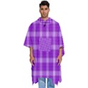 Purple Plaid Tartan 3 Men s Hooded Rain Ponchos View1