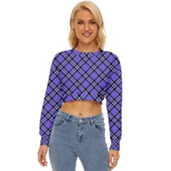 Blue Tartan Plaid 1 Diagonal Lightweight Long Sleeve Sweatshirt by dressshop