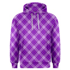 Purple Plaid Tartan 3 Diagonal (2) Men s Overhead Hoodie by dressshop