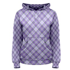 Purple Plaid Tartan 2 Diagonal Women s Pullover Hoodie by dressshop