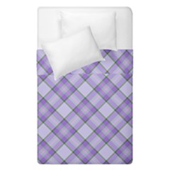 Purple Plaid Tartan 2 Diagonal Duvet Cover Double Side (single Size) by dressshop
