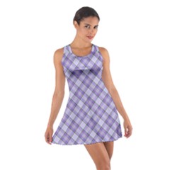 Purple Plaid Tartan 2 Diagonal Cotton Racerback Dress by dressshop