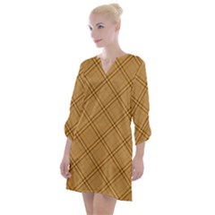 Autumn Fall Plaid Tartan 1 Diagonal Open Neck Shift Dress by dressshop