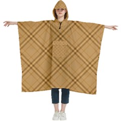 Autumn Fall Plaid Tartan 1 Diagonal Women s Hooded Rain Ponchos by dressshop