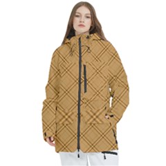 Autumn Fall Plaid Tartan 1 Diagonal Women s Multi Pockets Zip Ski And Snowboard Waterproof Breathable Jacket by dressshop