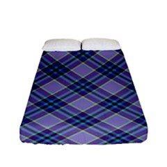 Purple Plaid Tartan 1 Diagonal Fitted Sheet (full/ Double Size) by dressshop