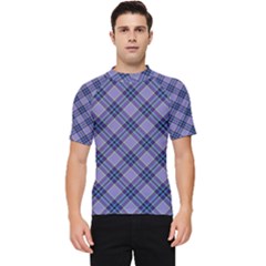 Purple Plaid Tartan 1 Diagonal Men s Short Sleeve Rash Guard by dressshop