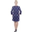 Purple Plaid Tartan 1 Diagonal Open Neck Shift Dress View2