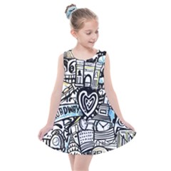 Doodle New York City Nyc Kids  Summer Dress by Salmanaz77