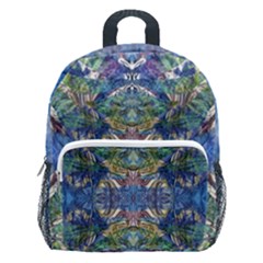 Blue Arabesque Kids  Age 5-10 Lightweight School Backpack With Side Pockets by kaleidomarblingart