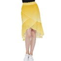 Amber Orange To Cream Yellow Linear Gradient Frill Hi Low Chiffon Skirt View1