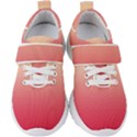 Cream Yellow To Crimson Red Linear Gradient Kids  Velcro Strap Shoes View1